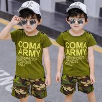 ราคา ชุดลายพรางเด็กผู้ชายเสื้อยืดกางเกงขาสั้นชุดลำลองแขนสั้นสองชิ้นฤดูร้อน2022 (14602352348)