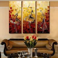 ราคา Barocco 3 ชิ้นมือวาดภาพสีน้ำมันภาพวาดนามธรรมนักเต้นบัลเล่ต์ภาพวาดตกแต่งผนังบ้าน 30x90cmx3Pieces (18420094459)