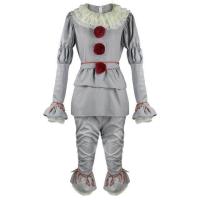 ราคา CalebFaith Movie Stephen King 39s It Pennywise Cosplay Costume for Adult Kids Clown Joker Cosplay Suit with Mask Halloween Props CosPlay (16471137398)