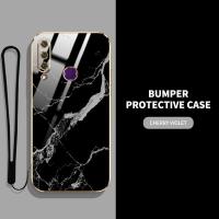 ราคา VRQRเคสสำหรับหัวเหว่ยเคลือบสี่เหลี่ยมสุดหรู Huawei Y6 2019 Y6P 2020 Y7 2019 Y7 Prime 2019 เคสโทรศัพท์การป้องกันเลนส์เต็มรูปแบบพร้อมฟรีสายคล้องเคสกันกระแทกพิมพ์ลายหินอ่อนเรียบ (19371005689)