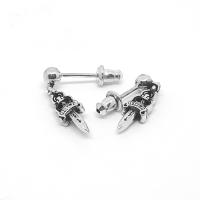 ราคา Chrome Hearts Sterling Silver 925 เครื่องประดับเงินแท้ ต่างหู Dagger Drop Earring Code CED030 (13637649525)