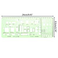 ราคา เครื่องวัดพลาสติก CEMOMEF หลายรูปวงกลมสีเขียวรูปไข่สำหรับนักเรียนไม้บรรทัดเรขาคณิตไม้บรรทัดเส้นโค้งไม้บรรทัดสร้างรูปร่าง (21044544508)