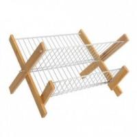 ราคา Kitchen Collapsible Stainless Steel Dish Rack Bamboo Dinnerware Dish Drying Rack (19225431934)