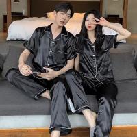 ราคา ชุดนอนผ้าซาติน ชุดนอนแขนสั้น ขายาว ผ้าลื่นใส่สบาย M 3XL ชุดนอนผู้ญิง พร้อมส่งจากไทย (16397521680)