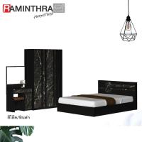 ราคา Raminthra Furniture ชุดห้องนอน 5ฟุต แกแล็คซี่ เตียง 5ฟุต ตู้เสื้อผ้า 1 35ม โต๊ะแป้ง80 ซม สีโอ๊คลายหิน Bedroom Set (6531936745)
