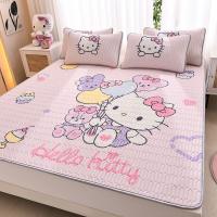 ราคา ฤดูร้อนการ์ตูนแผ่นเตียง H Ello K Itty Cinnamoroll Sanrio ปรับลื่น Kawaii ที่นอนครอบคลุมคู่เดียวพระมหากษัตริย์พระราชินีเตียง (19611792467)