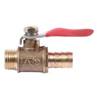 ราคา 10mm x 1 4 inch PT Male Thread Full Port Lever Handle Hose Barb Brass Ball Valve (20303018300)