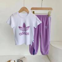 ราคา ADIDAS ชุดฤดูร้อนสำหรับเด็กชุดกีฬาผ้าฝ้าย2ชิ้นสีแดง สีเขียว สีฟ้า (18572343684)