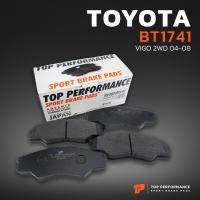ราคา ผ้าเบรค หน้า TOYOTA HILUX VIGO 2WD ตัวเตี้ย 04 08 BT 1741 TOP PERFORMANCE JAPAN ผ้า ดิสเบรค เบรก โตโยต้า วีโก้ BENDIX DB1741 DB1985 04465 0K160 04465 0K290 (4077902890)