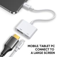 ราคา Joyroom SH141 Lightning IP MFi Certified Lightning to HDMI Digital AV Adapter4K 1080P Video Audio Sync Screen Connector AV Adapter with Charging Port for iPhone iPad iPod to HD TV Projector Monitor (1