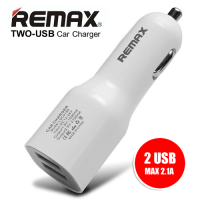 ราคา ชาร์จรถ หัวชาร์ตในรถ หัวชาร์จในรถยนต์ Remax ที่ชาร์จในรถ 2 USB Car Charger 2ช่อง สีขาว (10321447547)