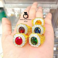 ราคา แหวนพลอยชาย u0689 หนัก 1 บาท รุ่นฟรีไซส์ แหวนทองเคลือบแก้ว ทองสวย แหวนทอง แหวนทองชุบ แหวนทองสวย แหวน (20851165905)