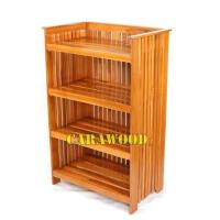 ราคา CARA WOOD ชั้นวางของเอนกประสงค์ แบบ 4 ชั้น 64 40 สูง100 ซม ไม้สักแท้ วางรองเท้า วางหนังสือ จัดระเบียบห้อง สีย้อม อมส้ม shelf rack (777932647)