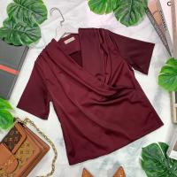 ราคา FEMME ISSUE TOP เสื้อแขนสั้น เสื้อไขว้หน้า เสื้อซาติน เสื้อซาตินแขนสั้นไขว้หน้า งานป้าย Femme Issue ส่งด่วนฟรี (17640927111)
