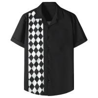 ราคา Summer Striped Printed Casual Shirts For Men Short Sleeve Button Up Cuban Collar Mens Hawaiian Beach Shirt Large Size Clothing (21232027099)