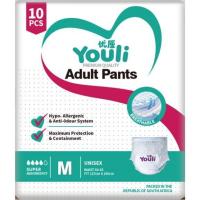 ราคา มีรับประกัน ผ้าอ้อมผู้ใหญ่ แพมเพิสผู้ใหญ่ ยูริ YOULI แบบสวม ห่อ10ชิ้น สูตรใหม่ บางเบา ใส่สบาย ซึมซับมากถึง 2000ML ไซส์ M L XL XXL แพมเพิส ผู้ใหญ่ ส่งไว ShopFusion (21052368744)