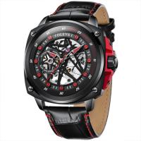 ราคา OLEVS 6682 Mechanical Sport Men Watch Genuine Leather Watchband Round dial Wristwatch (20763590551)