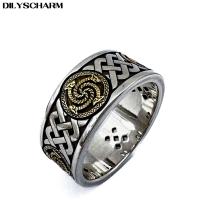 ราคา DILYSCHARM แหวนชุบเงินวินเทจสำหรับผู้ชายเสาโทเท็มมังกรผู้พิทักษ์ไวกิ้ง (21151516833)