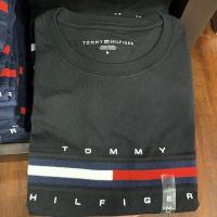 ราคา Tommy Hilfiger ของแท้เสื้อยืดแขนสั้นสีขาวผ้าฝ้ายบริสุทธิ์สำหรับผู้ชายเสื้อยาวปิดถึงก้นลำลองครึ่งแขน (17221323870)