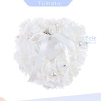 ราคา Tumato เพชรเครื่องประดับงานแต่งดอกกุหลาบรูปหัวใจที่วางหมอนกล่องใส่แหวน (20470663736)