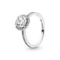 ราคา 925 sterling silver Inlaid Round Sparkle zirconia Halo Ring women fashion DIY jewelry valentines day gift for girlfriend (13481797843)
