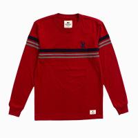 ราคา เสื้อยืดแขนยาวคาดแถบ 3 สี ปักนก L17 เสื้อกันหนาว (2787626193)