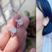 ราคา เจาะ หนีบ ต่างหูหนีบ แนวเพชรcz ติดหู เพชรยาว ใส่ออกงาน ต่างหูหนีบเจ้าสาว งานเพชรสวย ไม่ได้เจาะหู (19597664641)