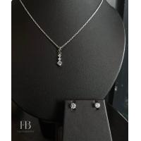 ราคา เซตสร้อยเพชรczเพชรกลม3ชั้นสร้อยชุบทองคำขาว18k (17573061548)