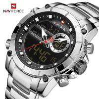 ราคา NAVIFORCE 2021 New Watches for Men Luxury Sports Quartz Wrist Watch Male Stainless Steel Waterproof Dual Display Digital Clock (10730647253)