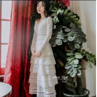 ราคา Jungkook 271 พร้อมส่ง S 2XL Dress เดรส เดรสสีขาว ชุดสีขาว เดรสยาว เดรสออกงาน เดรสไปงานแต่ง เดรสแฟชั่น เดรสสาวอวบ เดรสเกาหลี เดรสผ้าลกไม้ (12156700547)