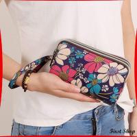 ราคา First กระเป๋าสตางค์ 3 ช่อง กระเป๋าใส่มือถือ กระเป๋าผ้า คล้องมือ ladies bag (18612828601)