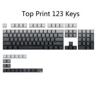 ราคา White to Black Gradient Keycaps OEM Profile Backlit Transparent Keycap PBT Polar Day Keycaps For GK61 68 87 104 Keys keyboards (18780388413)