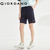 ราคา GIORDANO ผู้หญิง ลำลองผ้าฝ้ายถักตัวอักษรเย็บปักถักร้อยเอวยางยืดกางเกงขาสั้นลำลอง Free Shipping 05403454 (18139709885)