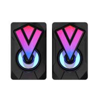 ราคา 1คู่ลำโพงคอมพิวเตอร์ขนาดเล็ก RGB เอฟเฟกต์แสงแบบพกพา USB ลำโพงสำหรับเล่นเกมแบบมีสายสำหรับลำโพงคอมพิวเตอร์ตั้งโต๊ะ Sturdy (15366996732)