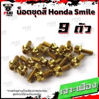 ราคา น็อตชุดสีสมาย 1ชุด 9 ตัว น็อตชุดสีSmile น็อตชุดสีสมายs น็อตเฟรมสมาย น็อตSmile S น็อตสมาย น็อสแตนเลส Honda สมาย (17456062567)