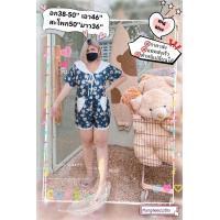 ราคา RTจั๊มสูทขาสั้น กระดุมหน้า ผ้าไหมญี่ปุ่น อก38 50 (15940699035)
