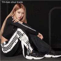 ราคา กางเกง Adidas women sport pants blackpink jennie rose กางเกงเอวสูงขายาวผู้หญิงแฟชั่น กางเกงขากว้างเอวยางยืด กางเกงขากระบอก กางเกงทรงหลวมลำลองเกาหลี สีดำ (9462002483)