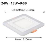 ราคา NEW Ultra Thin LED Double DownLight Lamp 6W 9W 16W 24W Dual Color Panel Light RGB Slim Square LED Panel Light Indoor lighting by Hs2023 (19755052468)