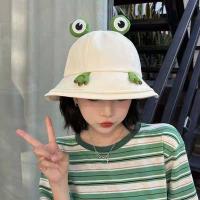 ราคา พร้อมส่ง หมวกบักเก็ต Bucket สำหรับผู้ใหญ่ รอบหัว 58 60 cm แต่งลายกบ หมวกผู้หญิง หมวกกันแดด หมวกแฟชั่น (19138855239)