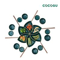 ราคา ออก E Tax ลดหย่อนภาษีได้ COCOGU Ceramic Dinnerware Flower set ชุดจานชามเซรามิก 24 ชิ้น คละสี (16638558193)