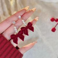 ราคา Maidu Jewelry กำมะหยี่ต่างหูโบว์มุกสำหรับผู้หญิงต่างหูสตั๊ดคุณภาพสูงล่าสุด (17174270338)
