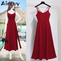 ราคา ชุดเดรสสำหรับผู้หญิงชุดเดรสสายเดี่ยวยาวปานกลาง MODE Korea สำหรับฤดูร้อน (19883602515)