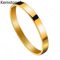 ราคา Kemstone กำไลข้อมือหลากสีสำหรับผู้หญิงผู้ชายกำไลข้อมือเหล็กกล้าไทเทเนียมเงินชุบทองสีฟ้าขนาด4มม 6มม 8มม (604736062)