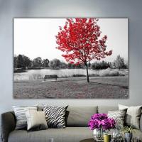 ราคา พิมพ์ผ้าใบรูปต้นไม้สีแดงสุดโรแมนติกตกแต่งผนังวิวทะเลสาบศิลปะบนผนังโรแมนติกพิมพ์ติดผนังแบบโมเดิร์นโปสเตอร์สำหรับห้องนั่งเล่น1ชิ้นกรอบทำจากไม้ด้านในหรือไร้กรอบ (20633880843)