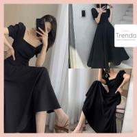 ราคา พร้อมส่งโกดังไทย เดรสเจ้าหญิงคอเหลี่ยมสีดำ แขนสั้นทรงตุ๊กตา No D01 (20545991651)