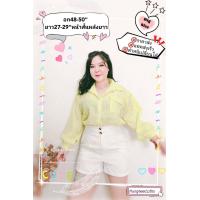 ราคา YD เสื้อเชิ้ต ชายหน้าสั้นหลังยาว ลายริ้วอก48 50 (15959567132)