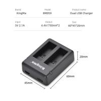 ราคา KingMa GoPro Hero 12 11 10 9 Battery and Charger For Gopro 9 10 11 12 แท่นชาร์จ และ แบตเตอรี่ ยี่ห้อ KingMa battery and Charger (5492550967)