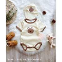 ราคา ชุดเด็กมีหมวก ชุดเด็กรูปหมี แขนสั้น บอดี้สูทเด็กขาเว้า ชุดเด็กสีขาวครีม น้ำตาล ผ้าคอตตอน ชุดเด็กแรกเกิด 0 9 เดือน ชุดเด็กทารก แรกคลอด (18038630167)
