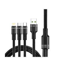 ราคา สายชาร์จเร็ว สายชาร์จ3in1 iPhone MicroUSB Type C Fast Charging USB Cableยาว1 2Mใช้ได้กับมือถือทุกรุ่นรองรับSamsung iPhone Vivo HUAWEI XiaomiฯA22 (9882347455)
