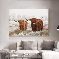 ราคา Highland Cow Walking Canvas Painting Wall Art Poster Animal Picture Print Ideal For Living Room Love Couples Home Decor Wall Decor No Frame Artistic Design (20531620292)